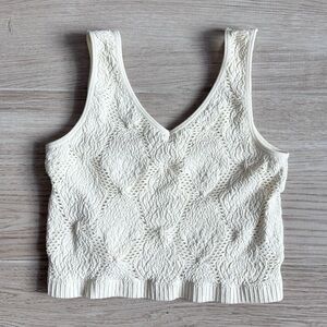 Freshwear Textured Brami Cropped Tank Top in Cream